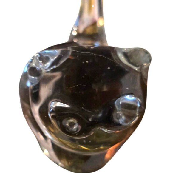 Cat Figurine Crystal Long Tail Artisan Signed Handcrafted - Picture 8 of 14